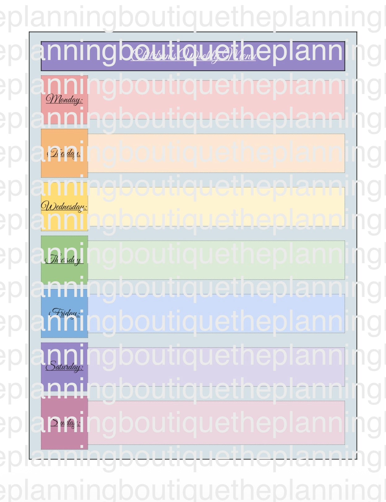 Digital Children’s Planners