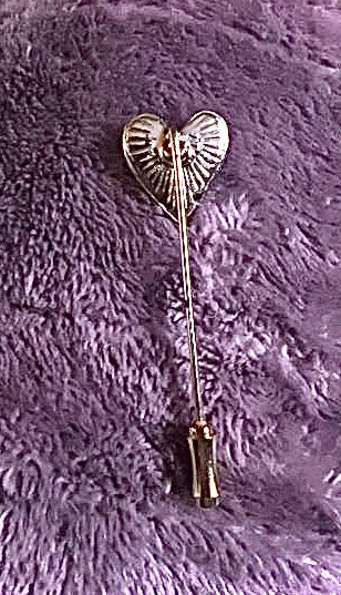 Vintage Swarovski Pave Crystal Heart Stick Pin