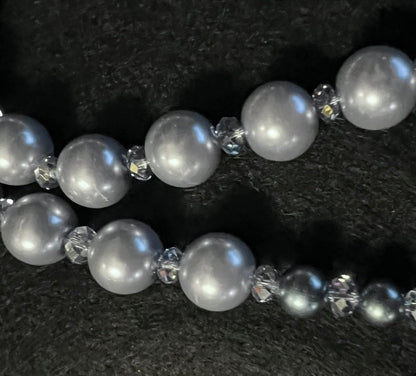 Vintage Blue Pearl Strand with Crystal Accent