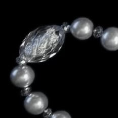 Vintage Blue Pearl Strand with Crystal Accent