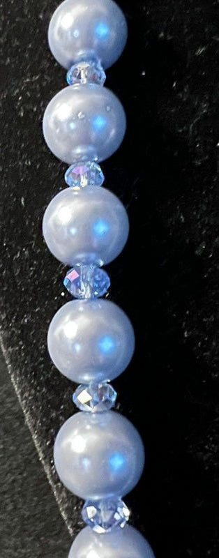Vintage Blue Pearl Strand with Crystal Accent