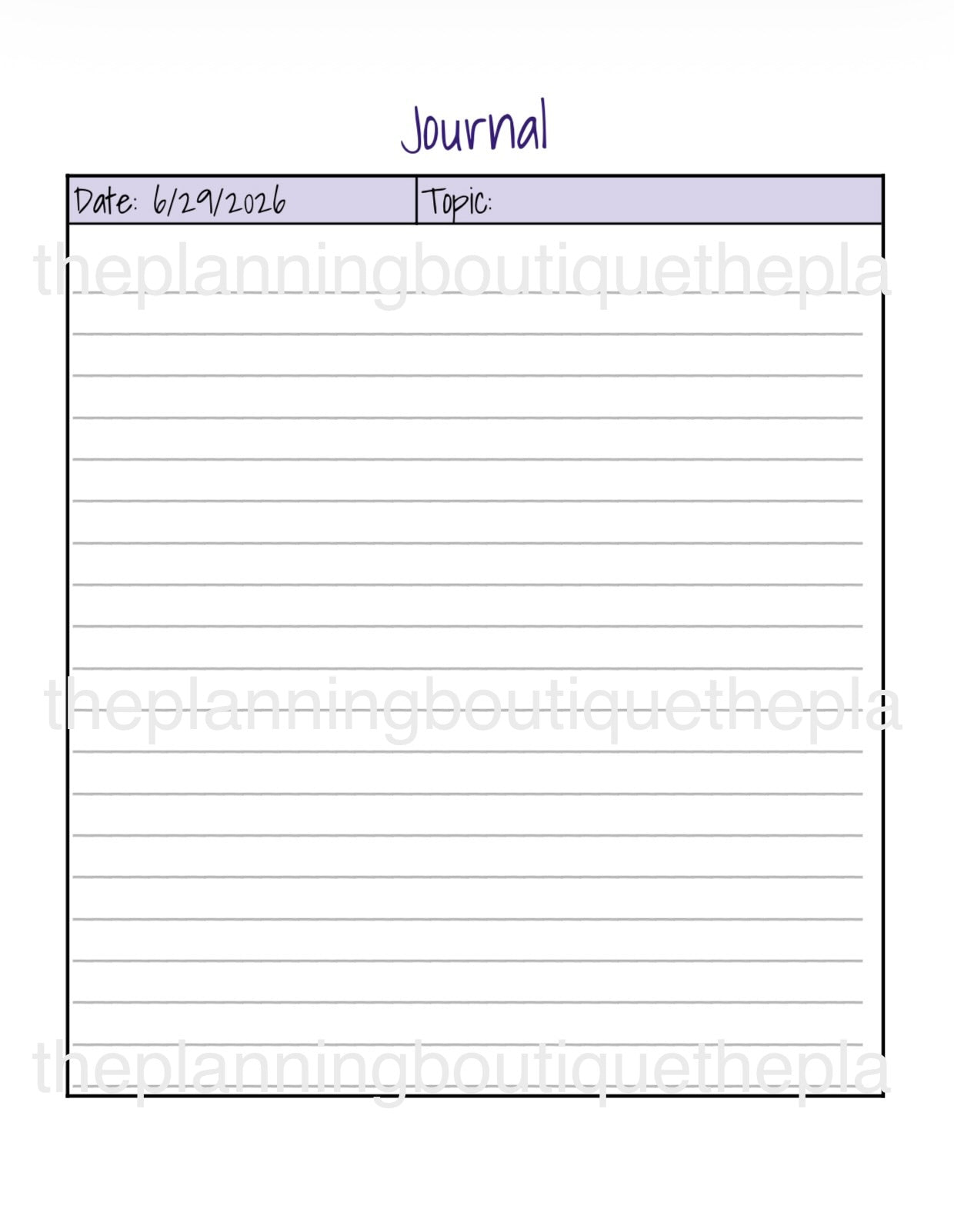 3-Month Journal