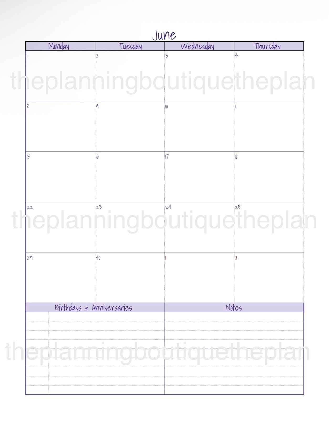Planner Refill- 1 Month
