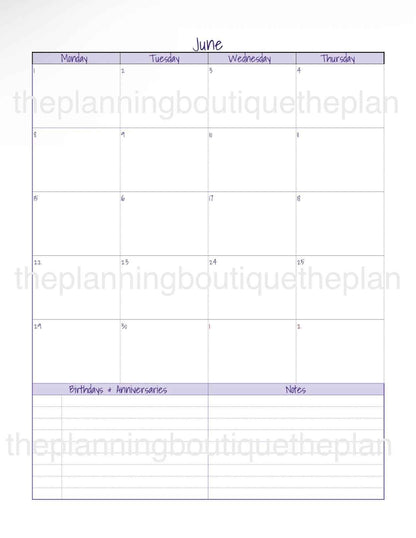 Planner Refill- 1 Month