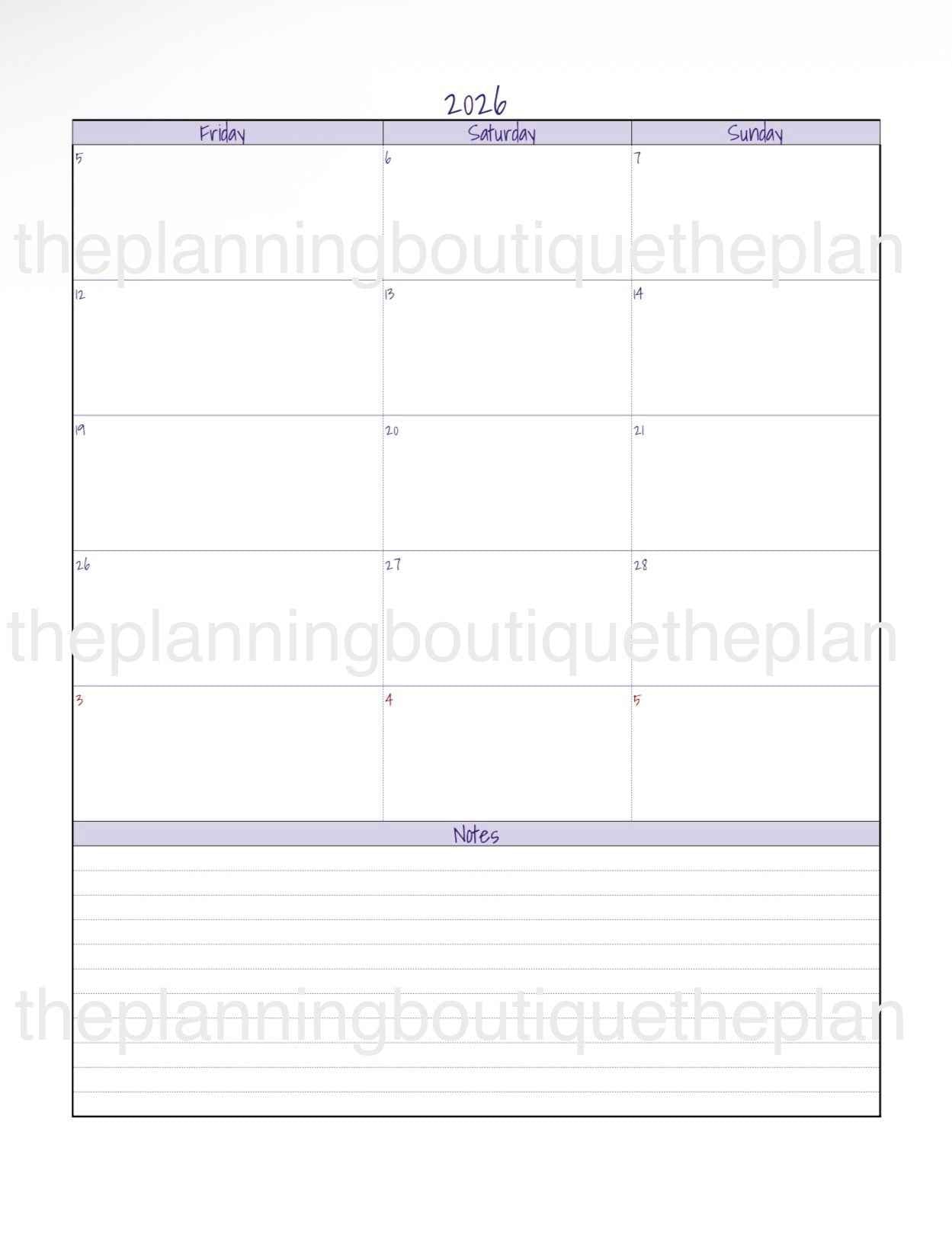Planner Refill- 1 Month