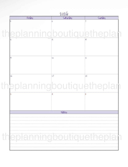 Planner Refill- 1 Month