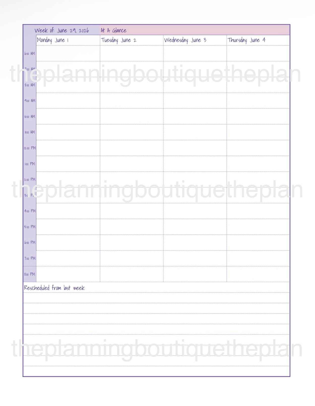 Planner Refill- 1 Month