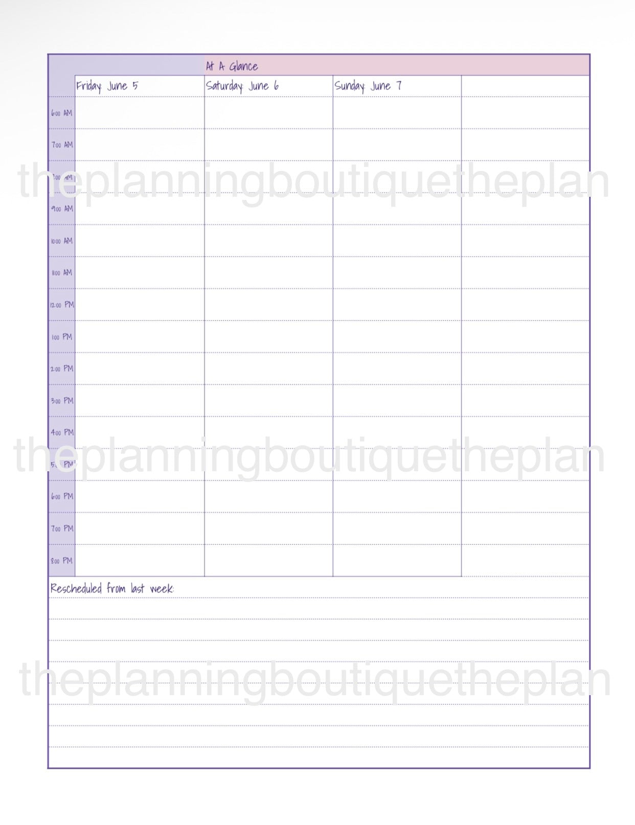 Planner Refill- 1 Month
