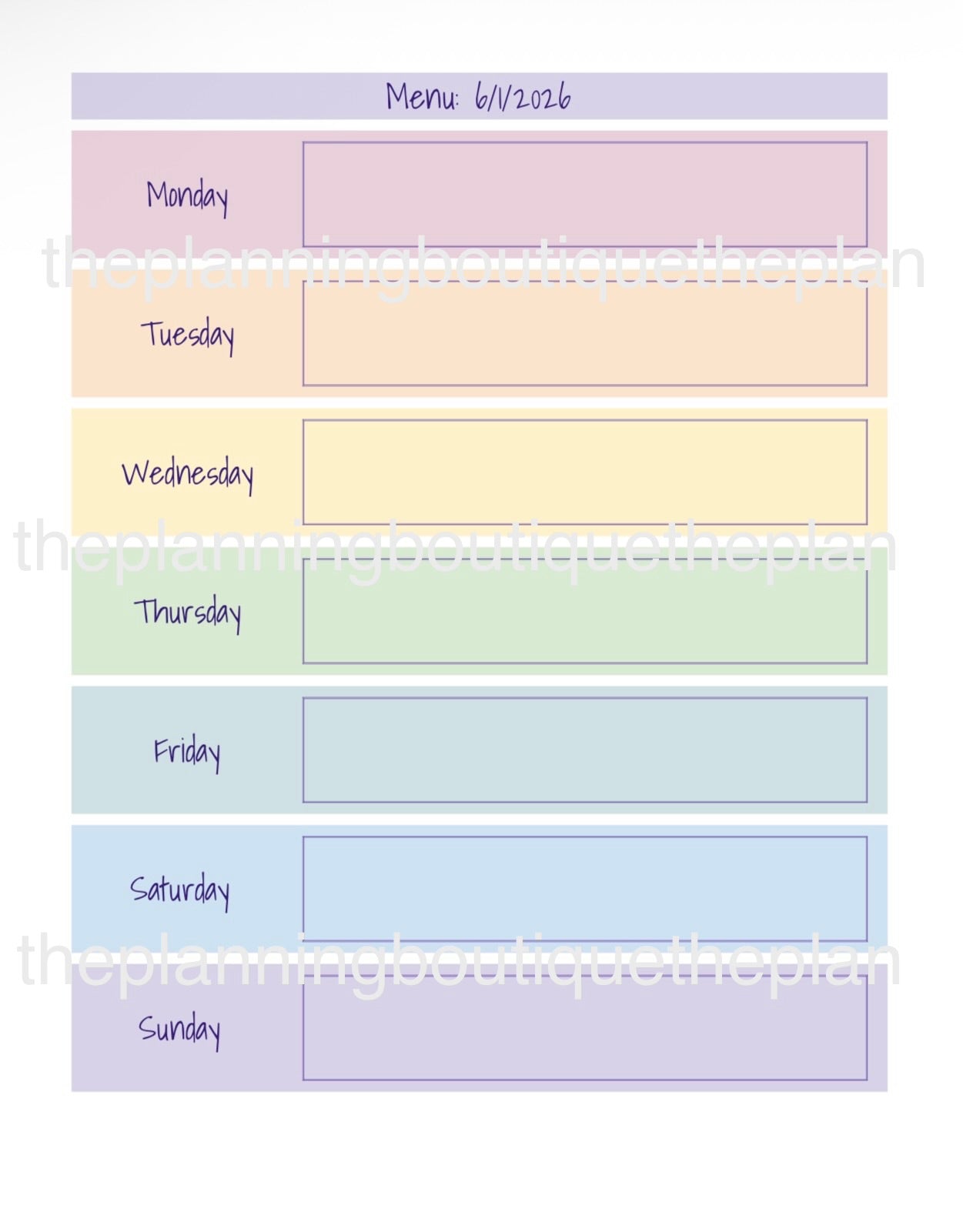 Planner Refill- 1 Month