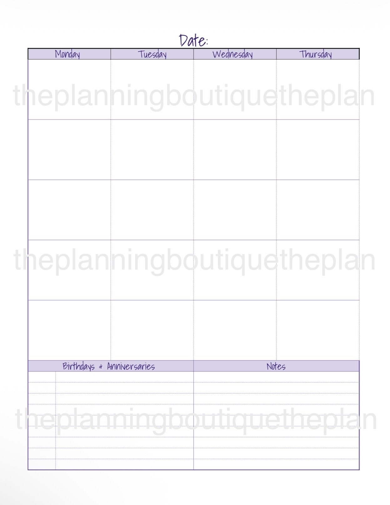 Planner Refill- 1 Month