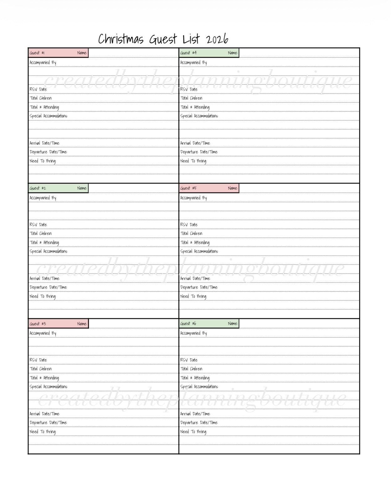 2026 Christmas Planner