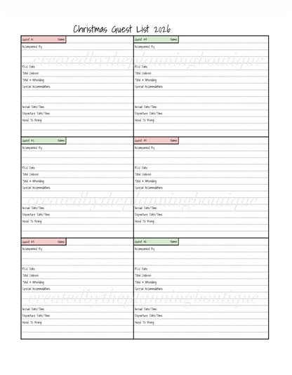 2026 Christmas Planner