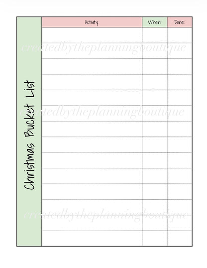 2026 Christmas Planner