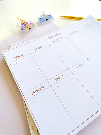 Park Snacks Undated Weekly Planner Notepad