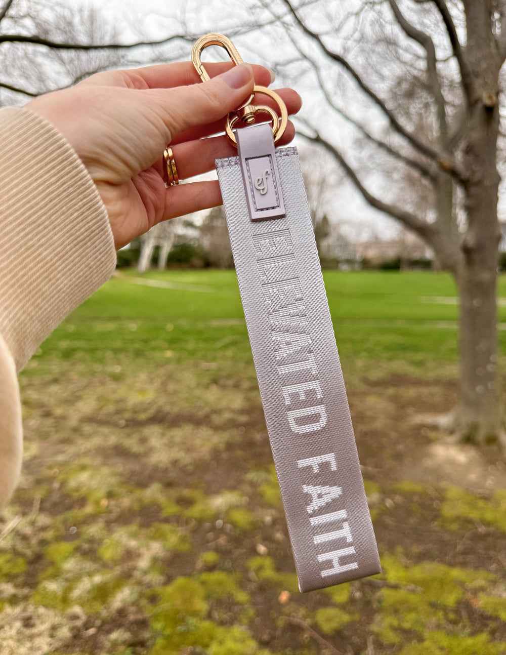 Lavender Oversized Logo Keychain