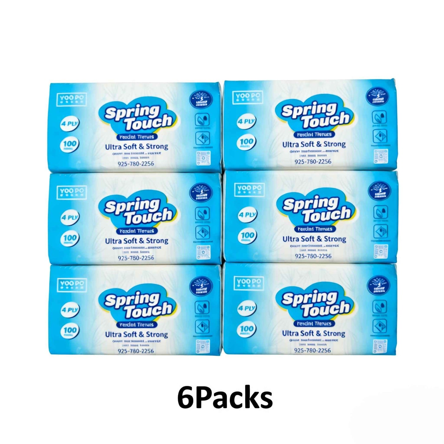 Spring Touch 4-Ply Toilet Paper Ultra Soft Strong Bath Tissue 10/20/30 Rolls Lint-Free