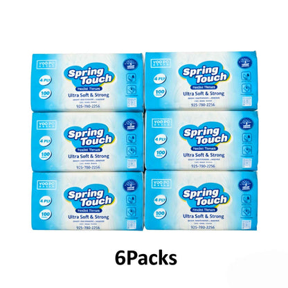Spring Touch 4-Ply Toilet Paper Ultra Soft Strong Bath Tissue 10/20/30 Rolls Lint-Free