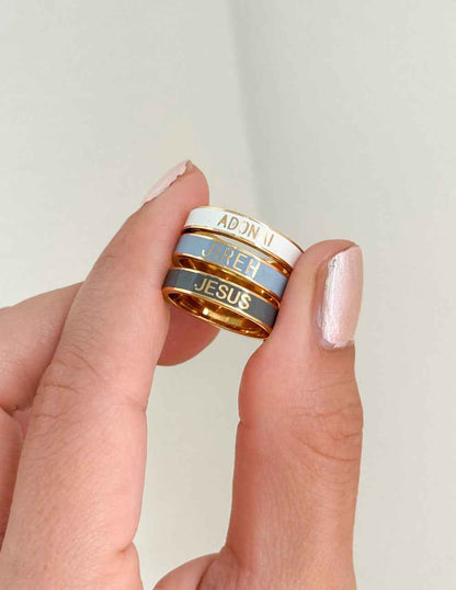 Names of God Enamel Ring Set