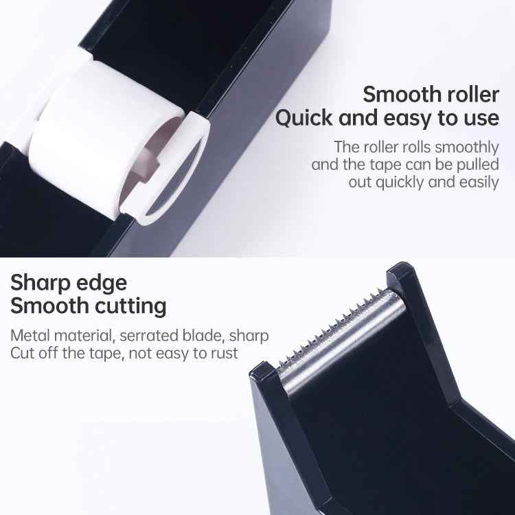 Tape Holder Office Tape Dispenser Desktop Tape Cutter(Black)