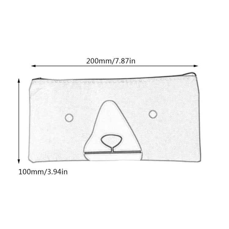 2 PCS Cartoon Dog Simple Big Capacity Pencil Bag Office School Student Supplie Stationery(Dark  Blue)