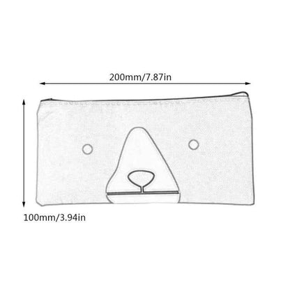 2 PCS Cartoon Dog Simple Big Capacity Pencil Bag Office School Student Supplie Stationery(Dark  Blue)