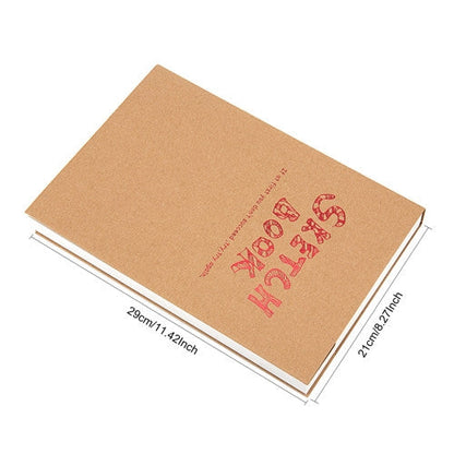 BN5704 Sketchbook Notepad Artist Sketch Drawing Design 120 Sheets Vintage Sketch Book Diary Drawing Notebook, Size:A4