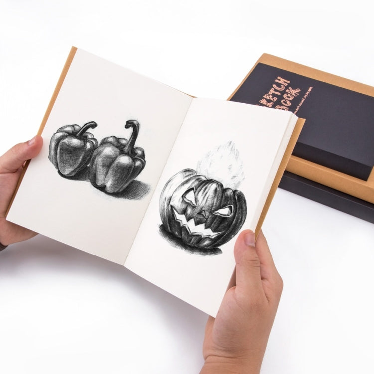 BN5704 Sketchbook Notepad Artist Sketch Drawing Design 120 Sheets Vintage Sketch Book Diary Drawing Notebook, Size:A5