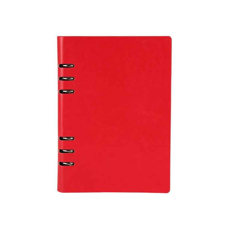 Business Notepad Loose Leaf Replaceable Inner Notebook Thickened Diary Book, Color:A5 Red
