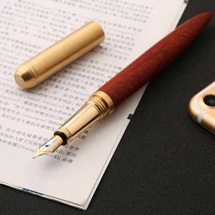 Luxury Wood Fountain Pen School Office Writing Ink Pen Stationery Gifts Supplies(Wenge wood  )