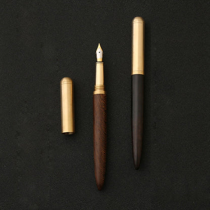 Luxury Wood Fountain Pen School Office Writing Ink Pen Stationery Gifts Supplies(Wenge wood  )