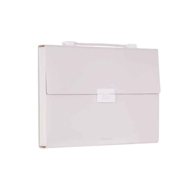 Deli 72410 A4 Layered File Information Bag Office Student File Storage Bag(Light Gray)