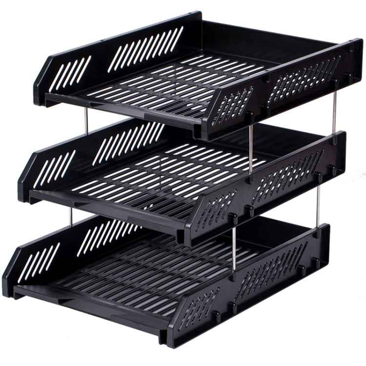 Deli 9209 Office Storage Supplies Three-Tier File Box(Black)