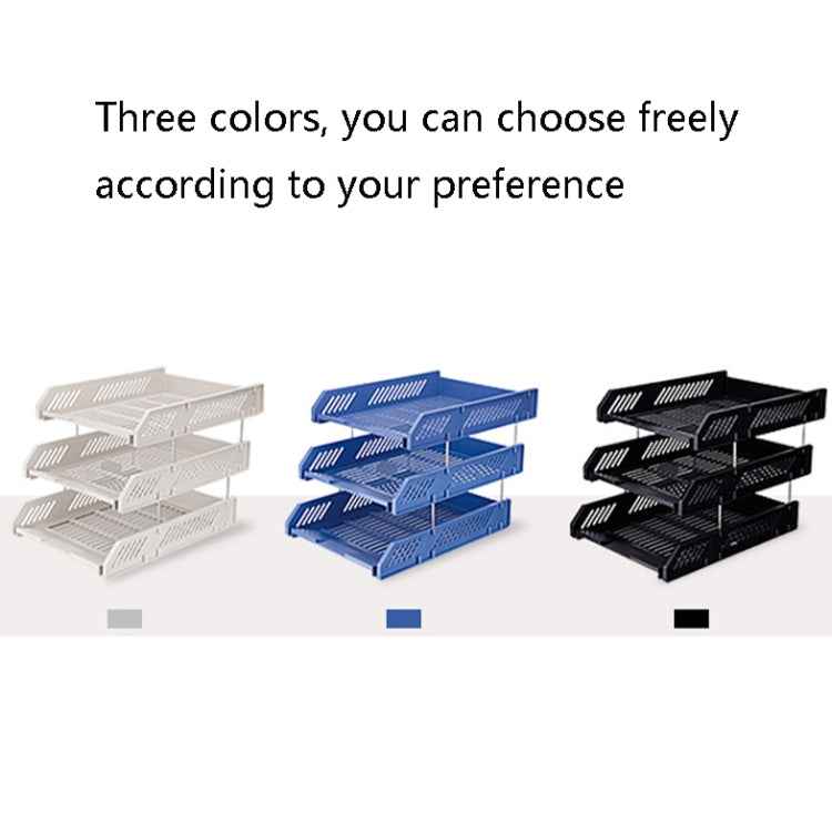 Deli 9209 Office Storage Supplies Three-Tier File Box(Blue)