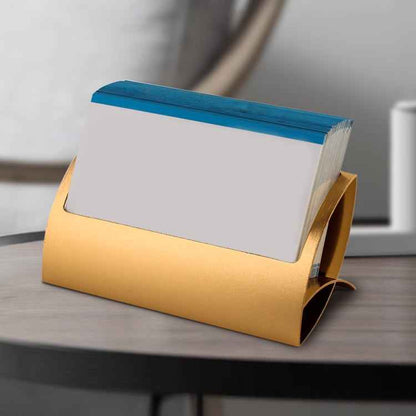 Creative Metal Card Holders Note Holders for Office Display Desk Business Card Holders Desk Accessories Stand Clip(Gold)