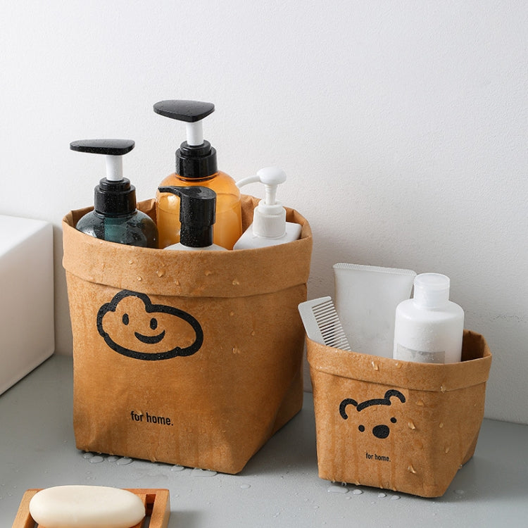 Desktop Separate Storage Washable Kraft Paper Bag, Size: 20x20x35cm