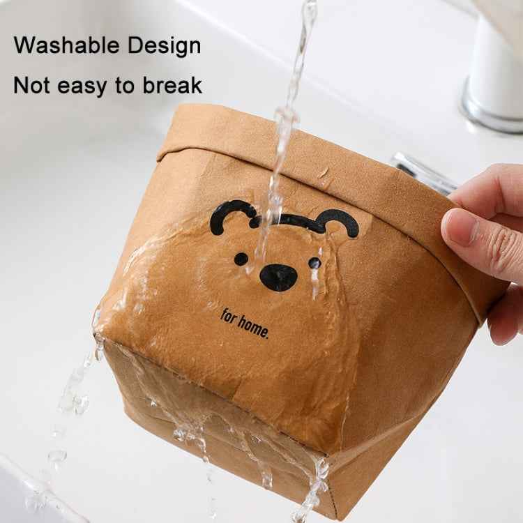 Desktop Separate Storage Washable Kraft Paper Bag, Size: Gray 10x10x15cm