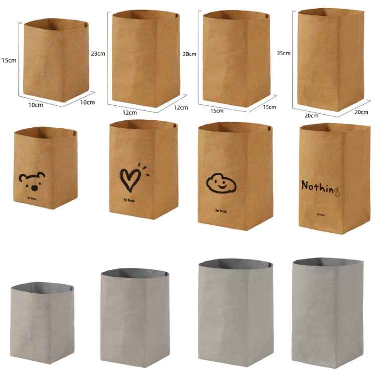 Desktop Separate Storage Washable Kraft Paper Bag, Size: Gray 20x20x35cm