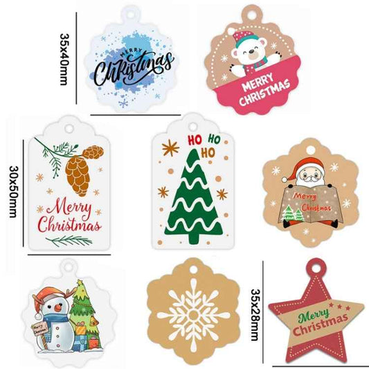 100pcs / Pack Christmas Kraft Paper Tag Gift Wrap Card Set(L-29)