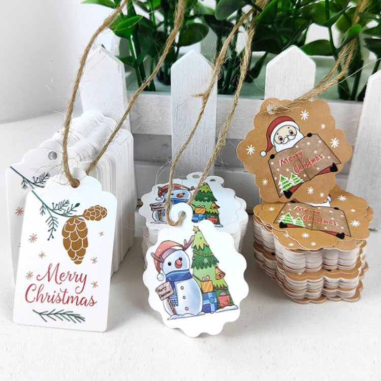 100pcs / Pack Christmas Kraft Paper Tag Gift Wrap Card Set(L-27)