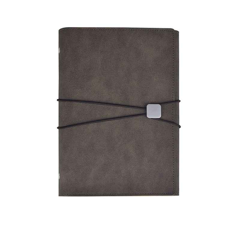 A5 Business Loose-leaf Notebook Office Stationery Leather PU Notepad(Light Coffee)