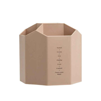 Large Capacity Desktop Storage Box Student Office Pen Bucket, Color: Non-rotating Dark Pink