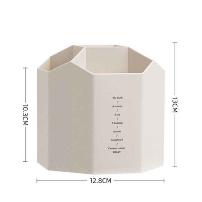 Large Capacity Desktop Storage Box Student Office Pen Bucket, Color: Non-rotating Transparent