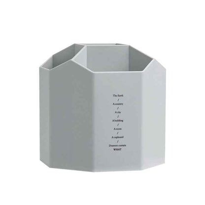 Large Capacity Desktop Storage Box Student Office Pen Bucket, Color: Non-rotating Gray
