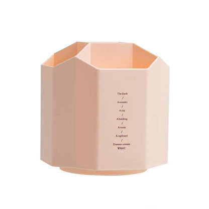 Large Capacity Desktop Storage Box Student Office Pen Bucket, Color: Rotating Pink