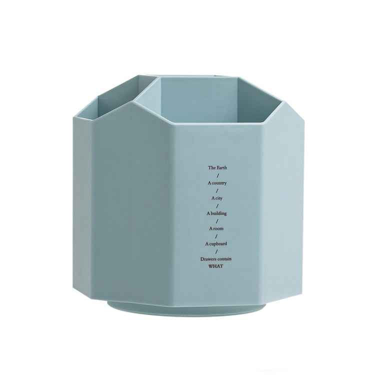 Large Capacity Desktop Storage Box Student Office Pen Bucket, Color: Rotating Blue