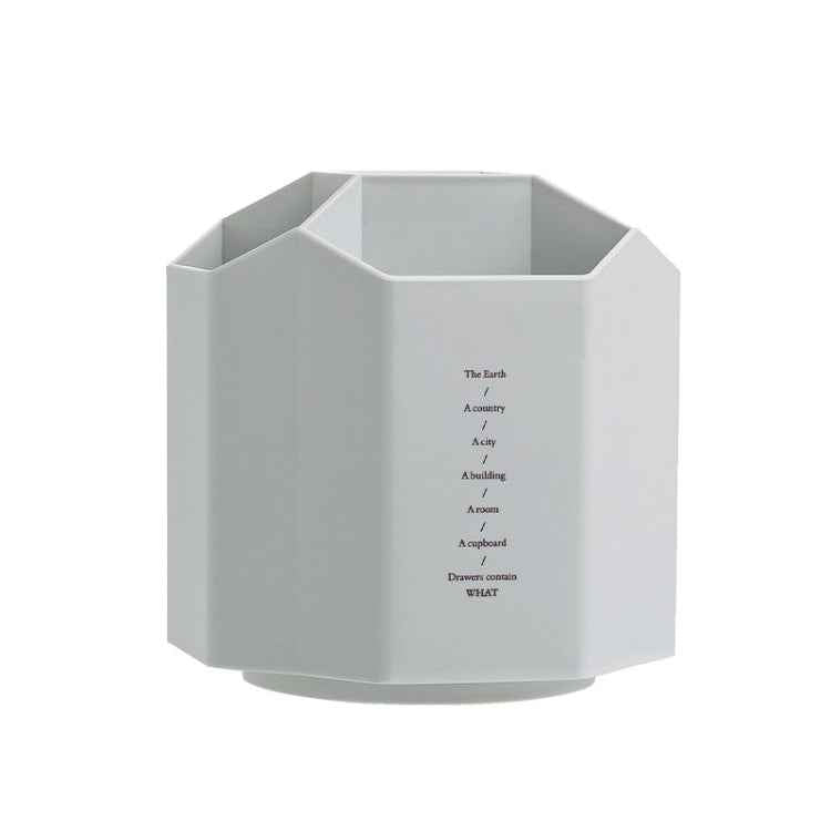 Large Capacity Desktop Storage Box Student Office Pen Bucket, Color: Rotating Gray