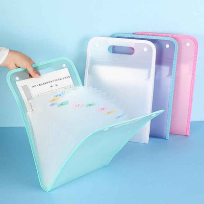 Business Office Folder Portable Vertical Organ Briefcase(Pink)