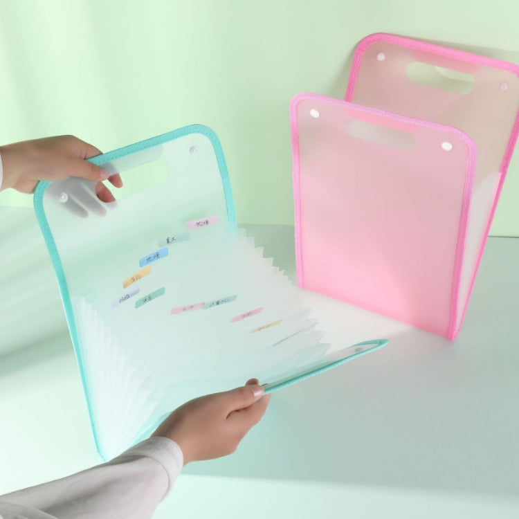 Business Office Folder Portable Vertical Organ Briefcase(Pink)