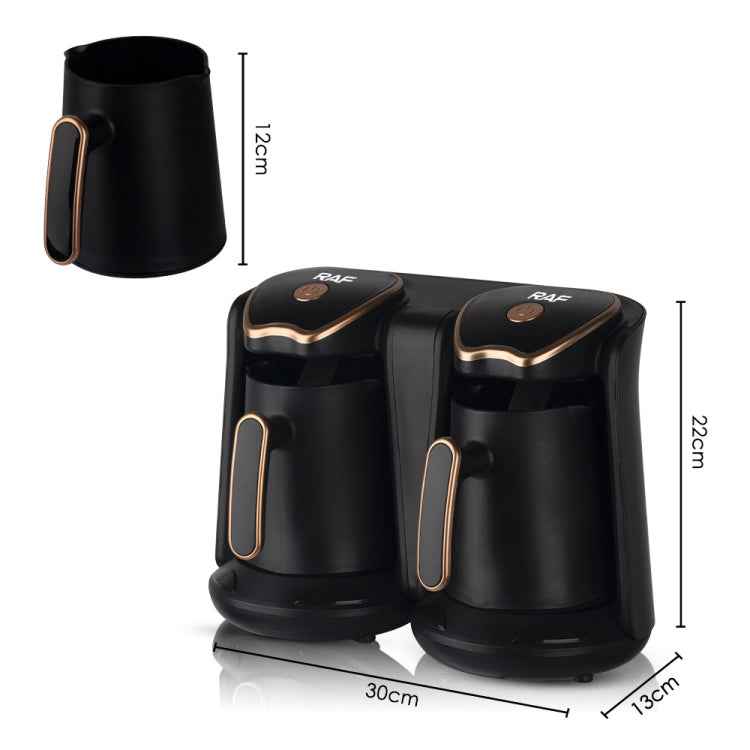 RAF R.109 Household Heating Coffee Pot Portable Office Coffee Tea Maker, EU Plug(Black Gold)