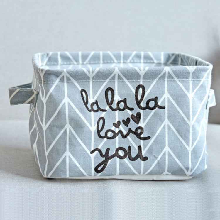 Fabric Desktop Storage Basket Office Clutter Organizer Storage Bag(Gray)